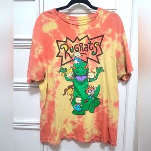 💥3/$24 Retro Rugrats‎ Orange/Yellow Tie Dye Tee